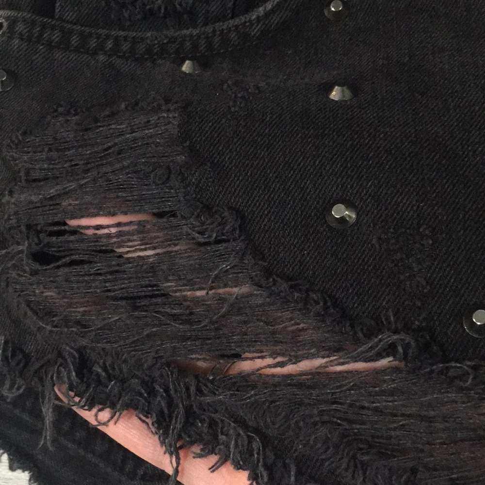 Topshop high waisted Denim shorts - Picture 7 of 16